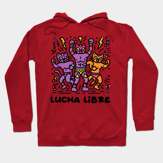 Lucha Libre Cats Hoodie by Tiger Mountain Design Co.